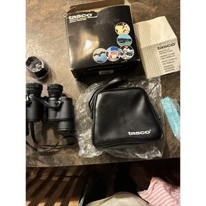 Vintage 1989 Tasco 7x35mm Zip Focus 4000 Binoculars w/ Bag & ACCESSORIES NWB